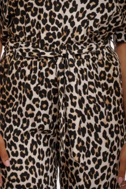 Darca Fluid Pants With Belt - Leopard