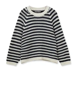 Daya Stripe Knit - Salute Navy