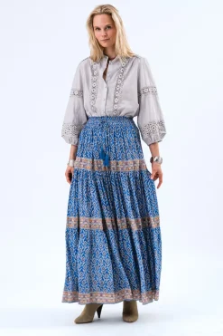 Diamond Maxi Skirt - Blue