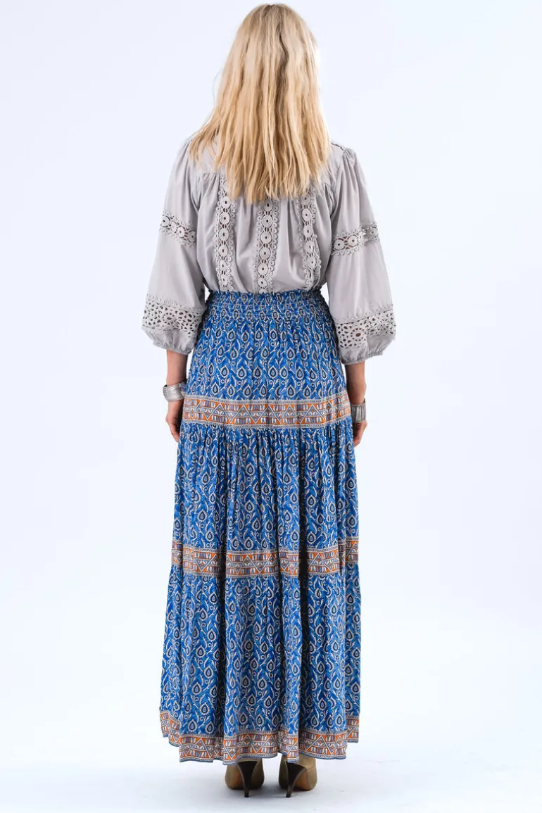 Diamond Maxi Skirt - Blue