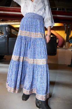 Diamond Maxi Skirt - Blue