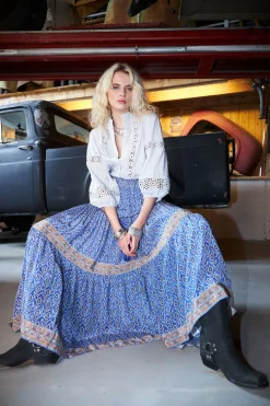 Diamond Maxi Skirt - Blue