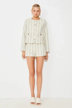 Diane Jacket - White Stripe