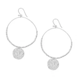 Dominique Large Hoop Earrings - Silver