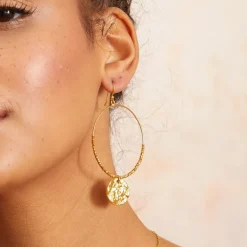 Dominique Large Hoop Earrings - Gold