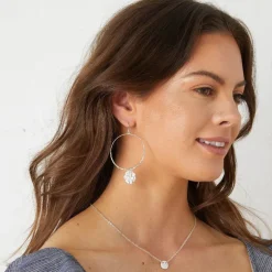 Dominique Large Hoop Earrings - Silver