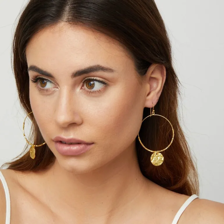 Dominique Large Hoop Earrings - Gold