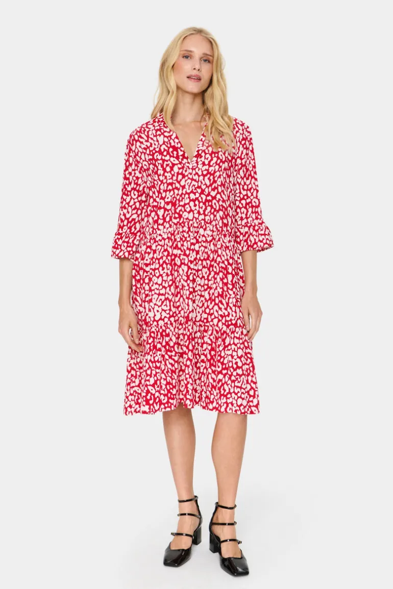 Eda Dress - Crimson Leopard