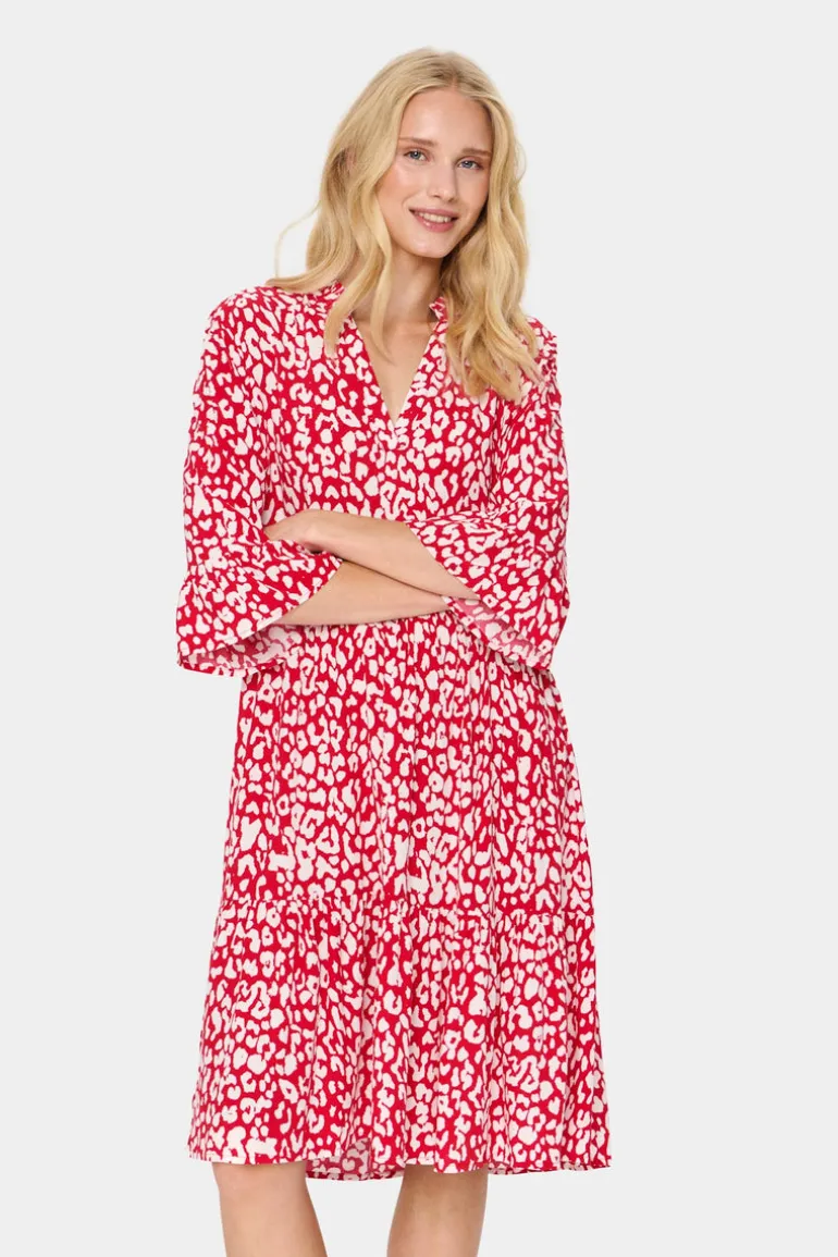 Eda Dress - Crimson Leopard