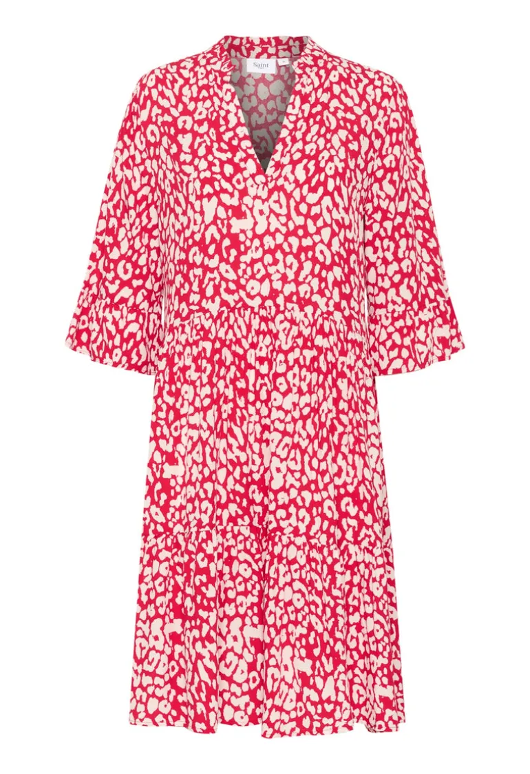 Eda Dress - Crimson Leopard