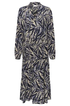Eda Maxi Dress - Black Zebra Leaves