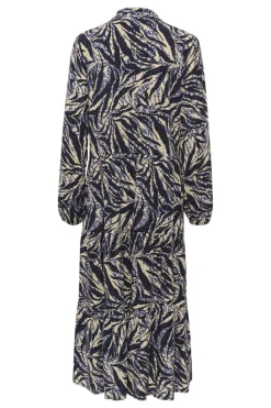 Eda Maxi Dress - Black Zebra Leaves