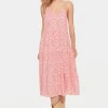 Eda Maxi Strap Dress - True Red Florals