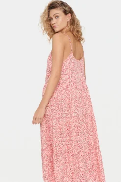 Eda Maxi Strap Dress - True Red Florals