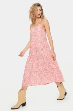 Eda Maxi Strap Dress - True Red Florals