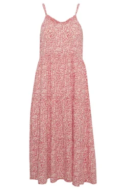 Eda Maxi Strap Dress - True Red Florals