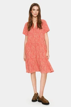 Eda Short Sleeve Dress - Hibiscus Zig Zebra