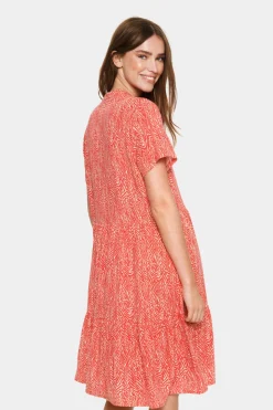 Eda Short Sleeve Dress - Hibiscus Zig Zebra