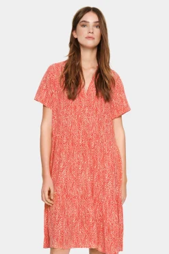 Eda Short Sleeve Dress - Hibiscus Zig Zebra