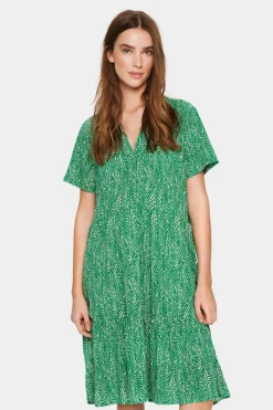 Eda Short Sleeve Dress - Jelly Bean Zig Zebra