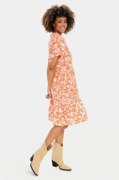 Eda SS Dress - Tigerlily Porcelain Blooms