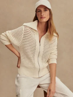 Eloise Full Zip Knit - Egret