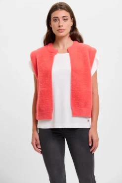 Elona Short Waistcoat - Hot Coral