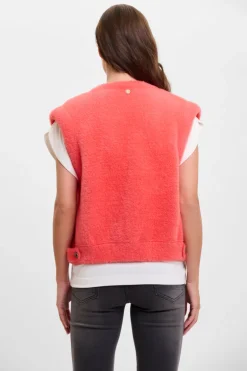 Elona Short Waistcoat - Hot Coral