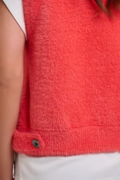 Elona Short Waistcoat - Hot Coral