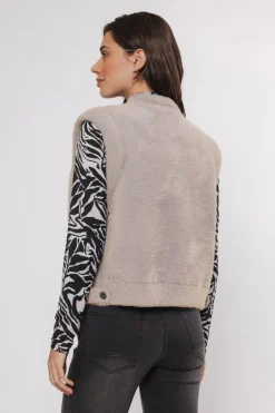 Elona Short Waistcoat - Stone
