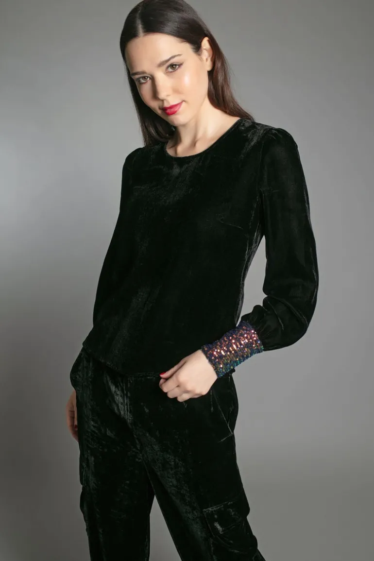 Erin Velvet Top - Black