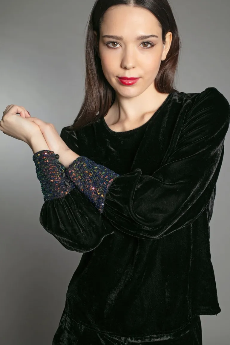 Erin Velvet Top - Black