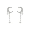 E20315s Moon Drop Earrings - Silver