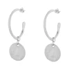 Esmeralda Silver Hoop and Coin Earrings