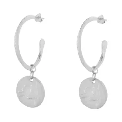 Esmeralda Silver Hoop and Coin Earrings