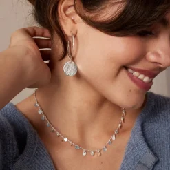 Esmeralda Silver Hoop and Coin Earrings