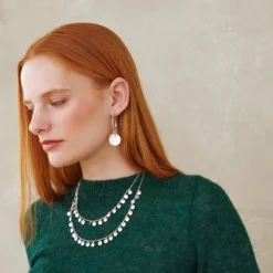 Esmeralda Silver Hoop and Coin Earrings