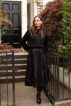 Frankie Midi Tiered Dress - Black Leopard