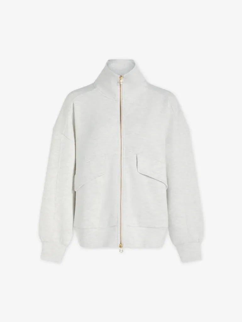 Garcia Zip Through Sweat - Ivory Marl