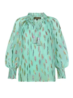 Georgia Top - Jade Metallic Sunset
