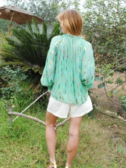 Georgia Top - Jade Metallic Sunset