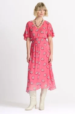 Georgie Dress - Leaf It Pink