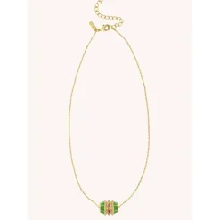 Green Talisman Necklace - Gold
