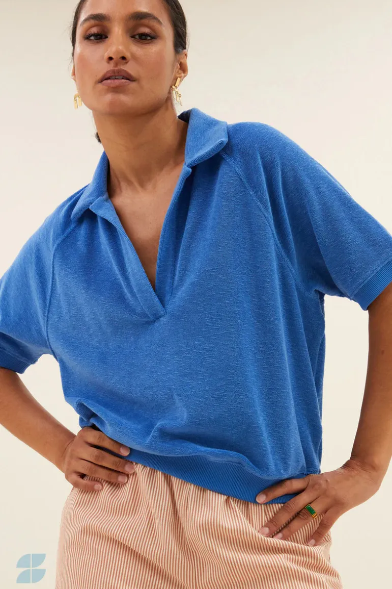 Harper Slub Top - Queens Blue