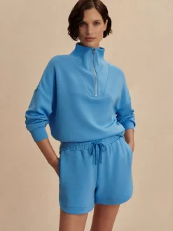 Hawley Half Zip Sweat - Azure Blue
