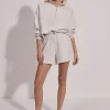 Hawley Half Zip Sweat - Ivory Marl
