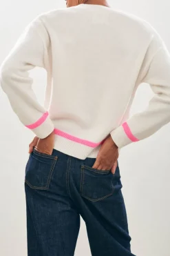 Heavy Trim Crew - White / Pink