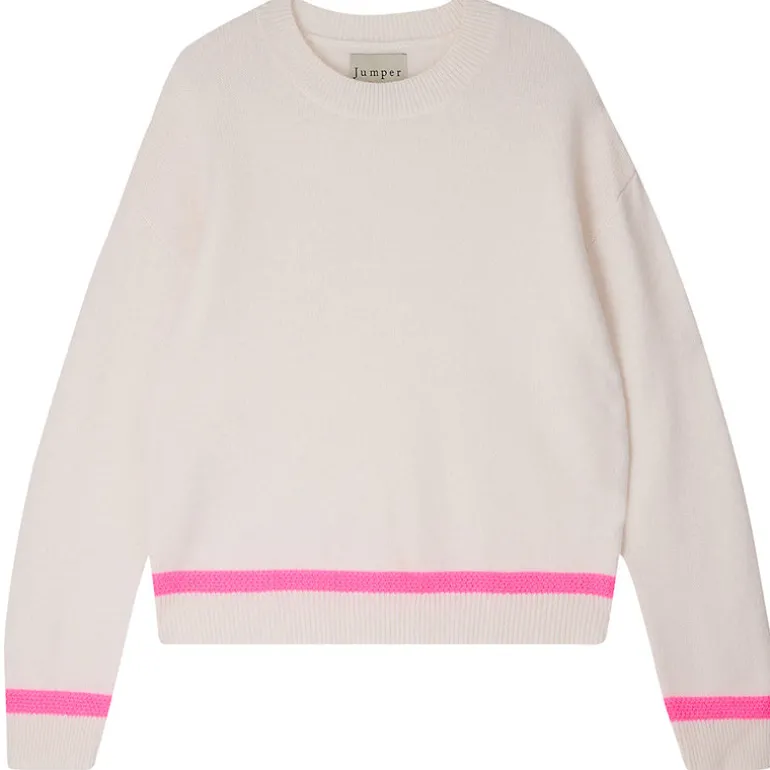 Heavy Trim Crew - White / Pink