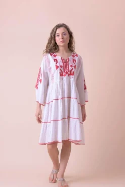 Herman dress - White red