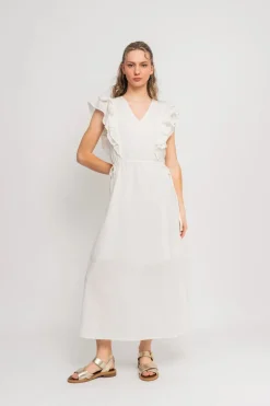 Hillie Linen Dress - Snow White